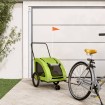 Remolque de bicicleta mascotas hierro tela Oxford verde