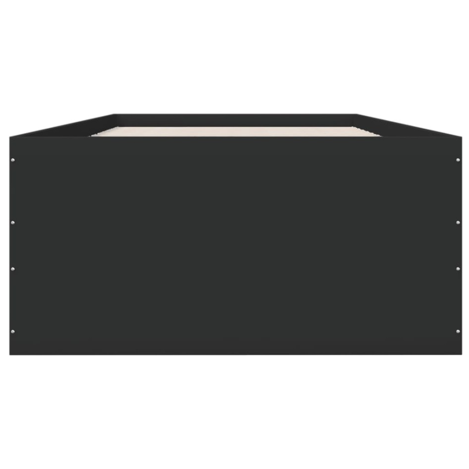 Estructura de cama madera de ingeniería negra 90x190