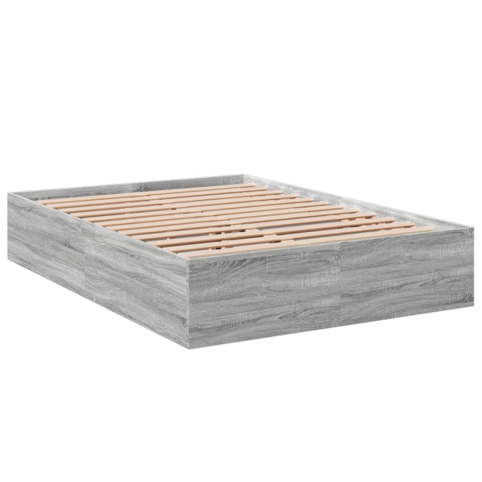 Estructura de cama madera de ingeniería gris Sonoma 120x190