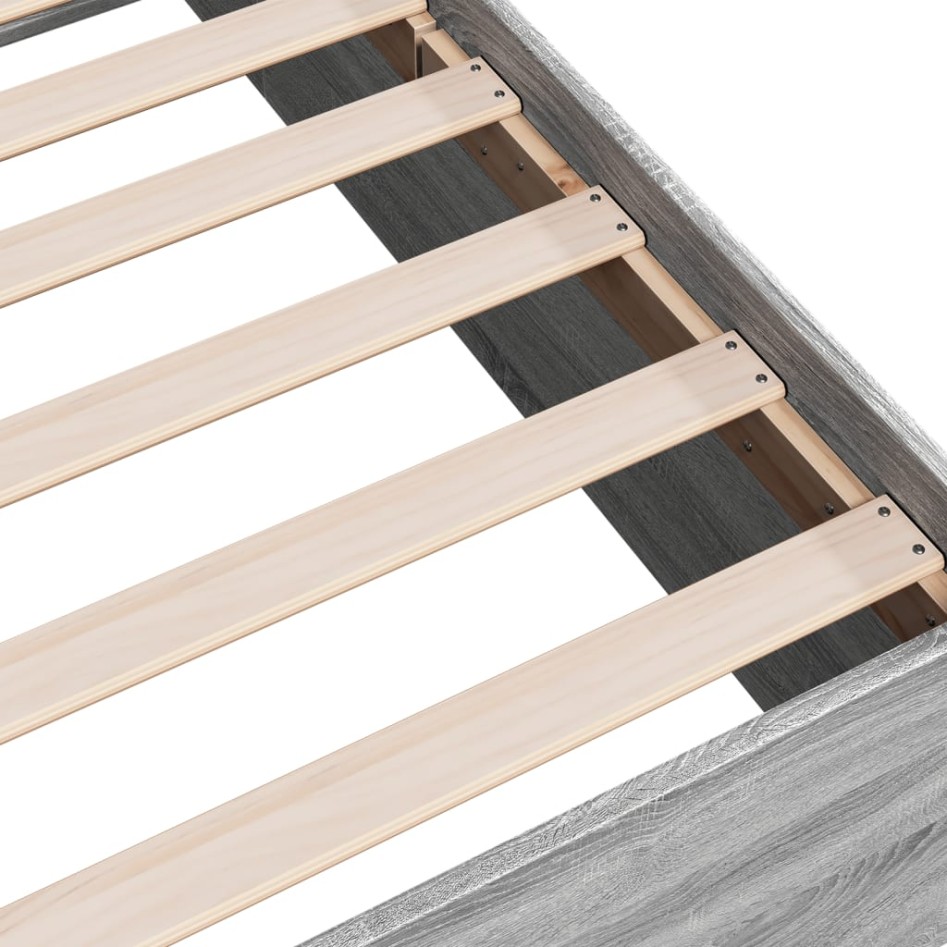 Estructura de cama madera de ingeniería gris Sonoma 120x190