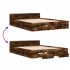 Cama con cajones madera de ingeniería roble ahumado 150x200