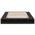 Estructura de cama madera de ingeniería negra 150x200