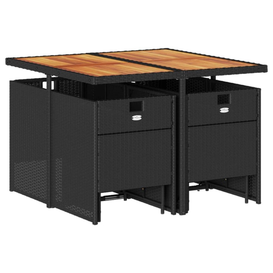 Set de comedor de jardín 9 pzas y cojines ratán sintético