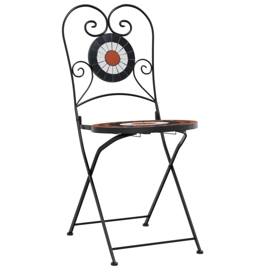 Juego de bistró de mosaico de hierro cerámica terracota