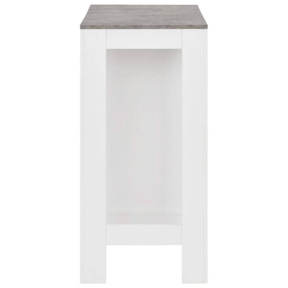 Mesa alta de cocina con estantería blanca 110x50x103