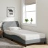 Cama con colchón tela gris claro 90x190