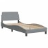 Cama con colchón tela gris claro 90x190