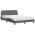 Cama con colchón tela gris oscuro 120x200
