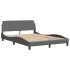 Cama con colchón tela gris oscuro 120x200