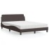 Cama con colchón tela marrón oscuro 120x200