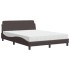 Cama con colchón tela marrón oscuro 120x200
