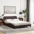 Cama con colchón tela marrón oscuro 120x200