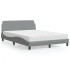 Cama con colchón tela gris claro 140x190