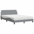 Cama con colchón tela gris claro 140x190