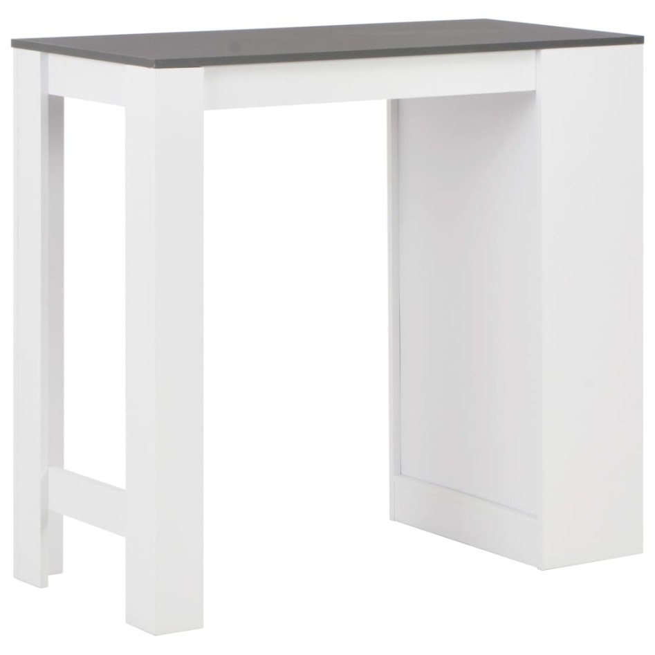 Mesa alta de cocina con estantería blanca 110x50x103