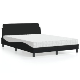Cama con colchón tela negro 140x190