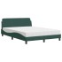 Cama con colchón terciopelo verde oscuro 140x200