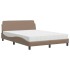 Cama con colchón cuero sintético capuchino 140x200