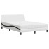 Cama con colchón cuero sintético blanco y negro 140x200