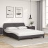 Cama con colchón cuero sintético gris 160x200