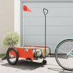 Remolque para bicicletas tela Oxford y hierro naranja y negro