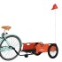 Remolque para bicicletas tela Oxford y hierro naranja y