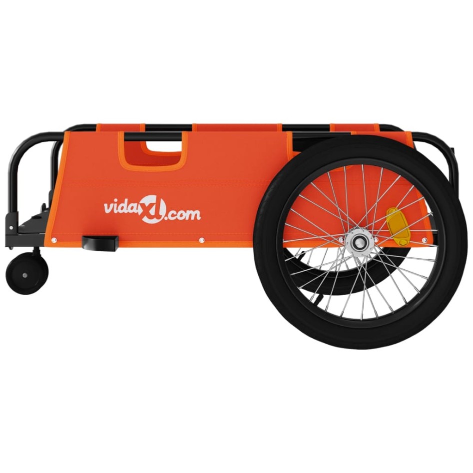 Remolque para bicicletas tela Oxford y hierro naranja y