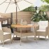 Mesa de jardín superficie de madera ratán PE beige Ø110x71