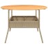 Mesa de jardín superficie de madera ratán PE beige Ø110x71
