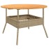 Mesa de jardín superficie de madera ratán PE beige Ø110x71