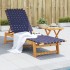 Tumbona con mesa madera maciza de acacia y tela azul