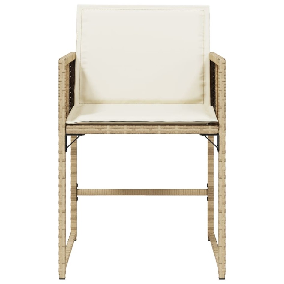 Sillas de jardín con cojines 4 uds ratán sintético