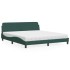 Cama con colchón terciopelo verde oscuro 180x200