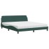 Cama con colchón terciopelo verde oscuro 180x200