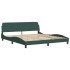 Cama con colchón terciopelo verde oscuro 180x200