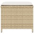 Taburetes jardín con cojines 4 uds ratán PE beige 40x40x35