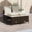 Set de sofás de jardín 4 pzas y cojines ratán sintético marrón