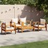 Set de sofás de jardín con cojines 5 pzas madera maciza