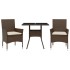 Set comedor jardín 3 pzas cojines ratán sintético vidrio