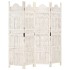 Biombo 4 paneles tallado a mano madera mango blanco 160x165