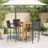 Mesa y taburetes de jardín 5 pzas madera acacia ratán PE