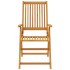 Juego de comedor de jardín 3 piezas madera maciza de