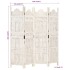 Biombo 4 paneles tallado a mano madera mango blanco 160x165