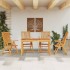 Juego de comedor de jardín 5 piezas madera maciza de