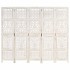 Biombo 5 paneles tallado a mano madera mango blanco 200x165