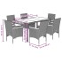 Set de comedor jardín 7 pzas con cojines ratán PE acacia