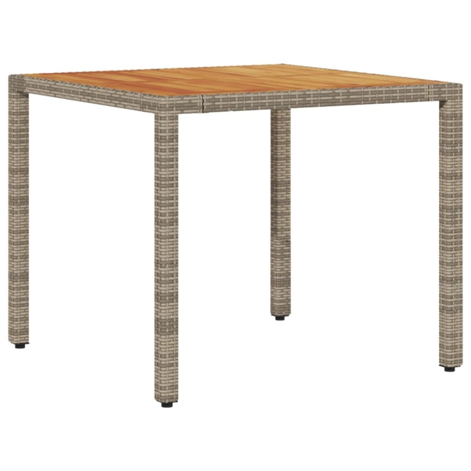 Set de comedor jardín 5 pzas con cojines ratán PE acacia