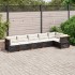 Set de sofás de jardín 6 piezas y cojines ratán sintético
