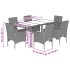 Set comedor jardín 5 pzas cojines ratán sintético vidrio