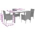Set comedor jardín 5 pzas cojines ratán sintético vidrio